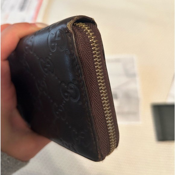 Chocolate Brown Gucci Guccissima Mongram Long Wallet - Picture 4 of 10